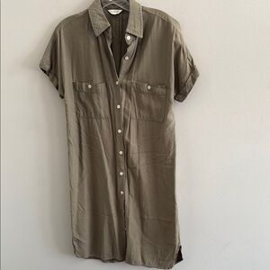 Max Studio Olive Button-Down Dress